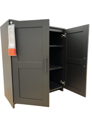 New IKEA BRIMNES Black Cabinet with Doors 78x95 cm (30 ¾x37 ⅜