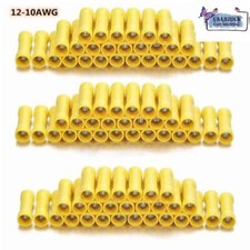 Yellow PVC/Vinyl Butt Splice Crimp Connectors Terminals, AWG 12-10 50-200pcs