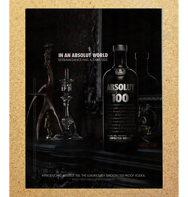 Absolut 100 Dark Side Country of Sweden - Magazine Print Ads Ephemera Art 2007