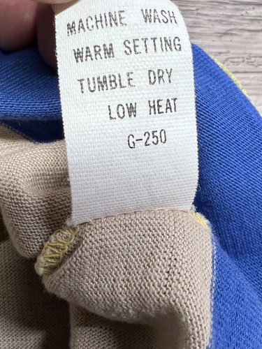 Vintage 80s Levis Polo Retro Shirt Striped Color Block Paper Thin Sz M USA Made - Picture 7 of 10