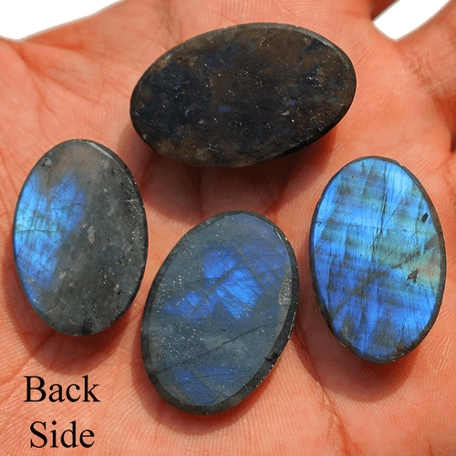 4 pz Cristalli Ovali Naturali Labradorite Fuoco Blu da Collezione Reiki Minerale Gioiello - Foto 10 di 12
