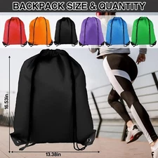 Backpack 6 Colors Drawstring Bags,Sports, Gym, Travel, Swimming, Beach (6 PACK)