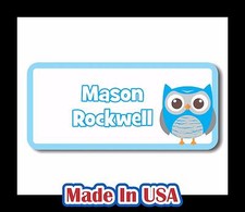 42 Personalized Waterproof Owl Name Labels Stickers Kids Baby Bottle Care School