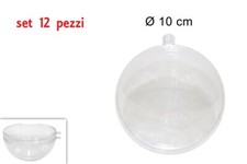 x Set 12 Pezzi Sfera Apribile In Plastica Trasparente Diametro 10cm idea