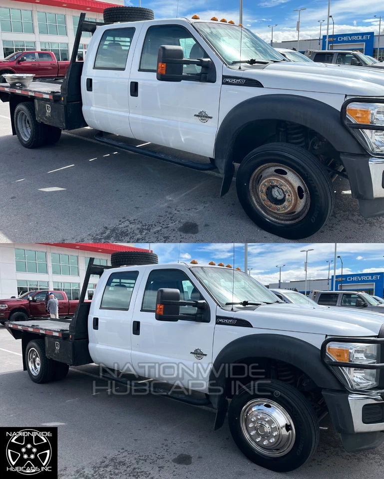 Ford F450 F550 2005-2025 19,5" 10 orejetas doble rueda simuladores cubiertas de llantas forros Foto 3 de 4