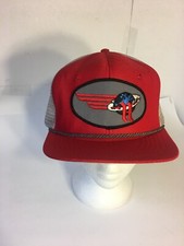 Vintage Trucker Hat World Red White 1980  s