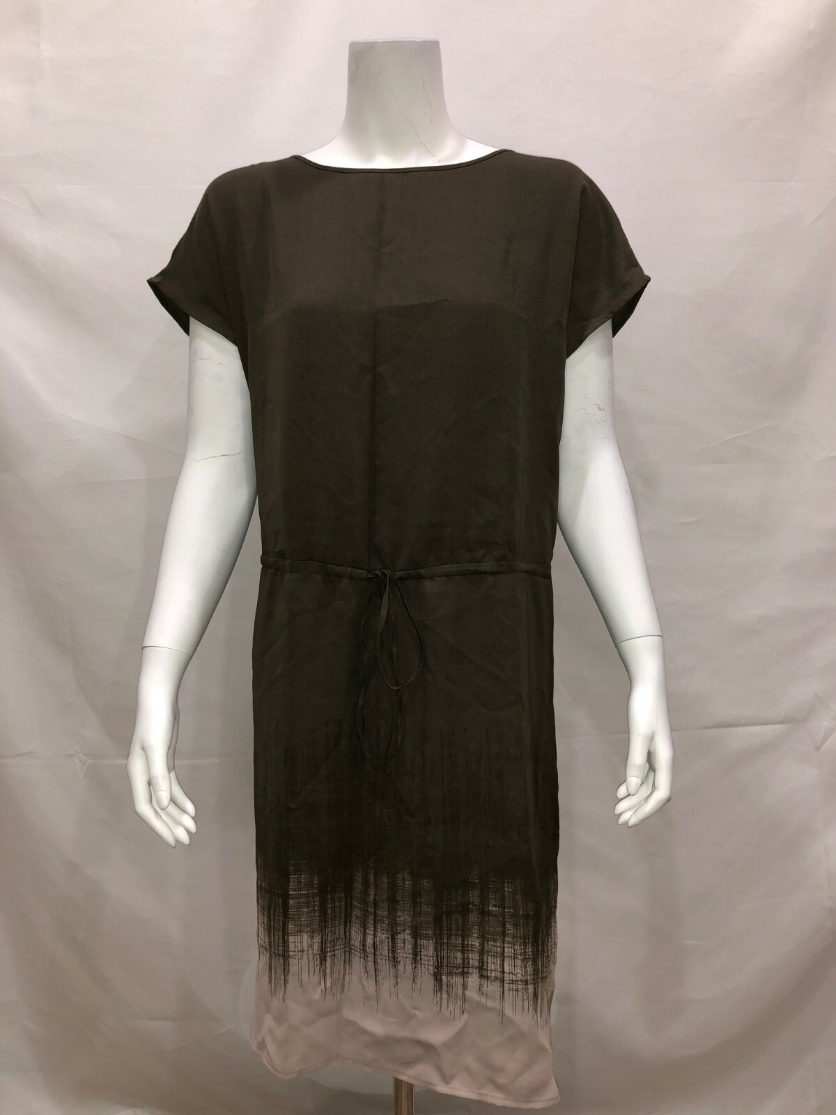 H by Halston Pullover Cap Sleeve Ombre Printed Dress Green Medium Size 