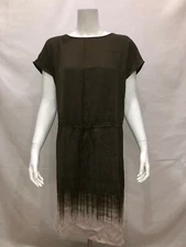 H by Halston Pullover Cap Sleeve Ombre Printed Dress Green Medium Size 