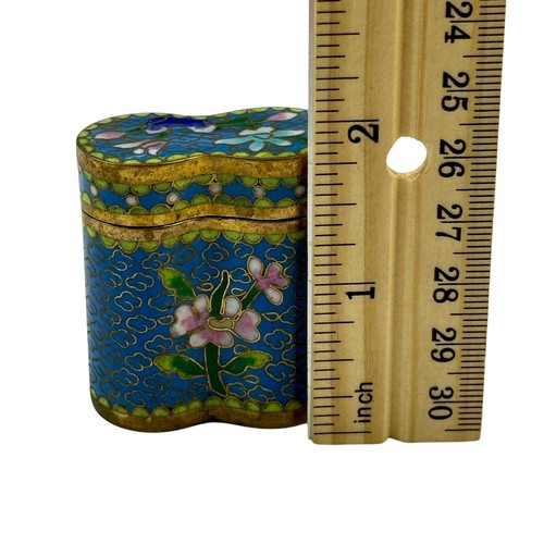 Vintage Chinese Cloisonne Opium Tea Box Double Cylinder Floral - Picture 13 of 16