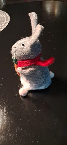 Sheep's Wool Felt Bunny from Thamel, Kathmandu, by Gorkha Women’s Collective - Picture 4 of 4