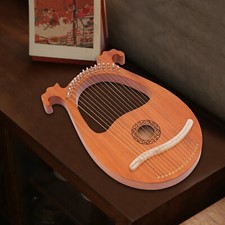 Vintage 16 Strings Lyre Harp Set Mahogany Body String Instrument for Beginners
