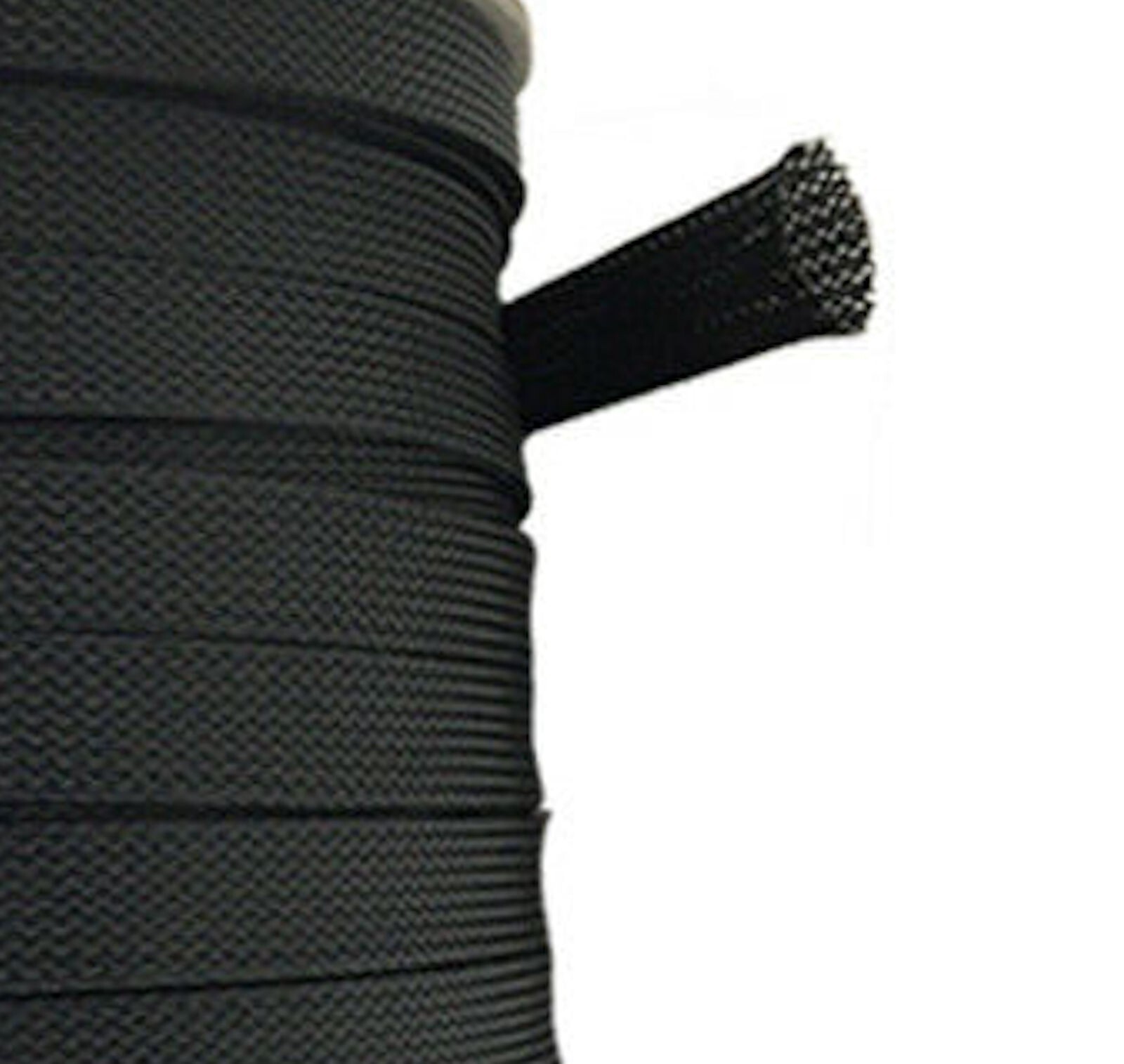 1/2 Inch Black Expandable Braided Cable Sleeve – 5ft Wire Loom