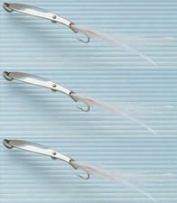 cucchiaino piuma ondulante pesca traina con piumetta bianca gr. 8