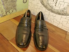 Auri Daytona Black Leather Handmade Loafers Men's Euro Size 41, US 8