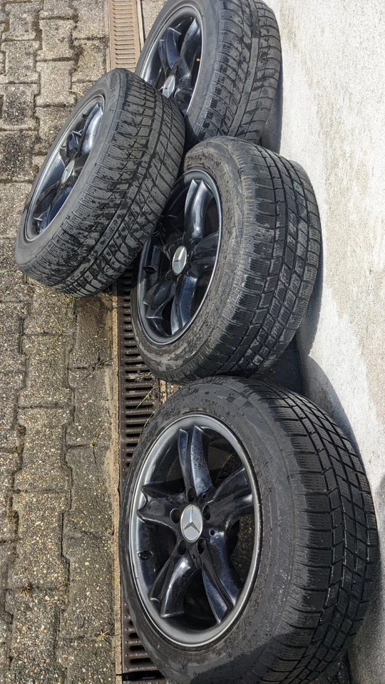 Original Mercedes CLK w203 Alufelgen 16 Zoll schwarz lackiert gebraucht - Bild 2 von 2