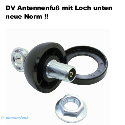 DV Antennenfuß neue Norm mit Loch für DV Antennen mit Öse CB Amateur Funk Fuss  
