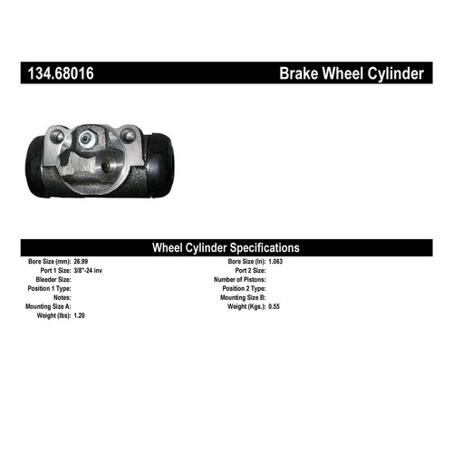 Rear PAIR Centric Drum Brake Wheel Cylinder for 1975-1980 Dodge W300 (38016) - Picture 11 of 12