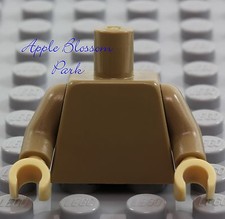 NEW Lego Girl/Boy Minifig Plain DARK TAN TORSO Star Wars Blank Body Upper Hands