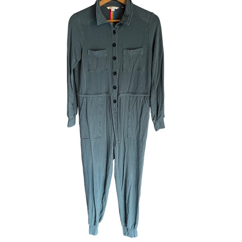 Boden Women's 10P Olive Jumpsuit Jersey Knit Button Front - Picture 4 of 5