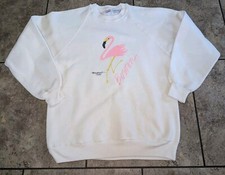 Vintage 80s Women's Large Sweatshirt Boston Flamingo Marianne's Martha's Vineyd