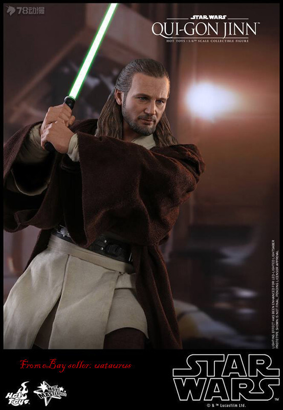 Perfect Hot Toys 1/6 Mms525 Qui-Gon Jinn Star Wars: Episode I In