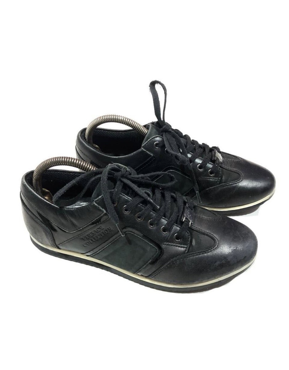 Black Versace Sneakers Men Size 9 Black Versace lace up sneakers- Suede & leather construction  main image 3