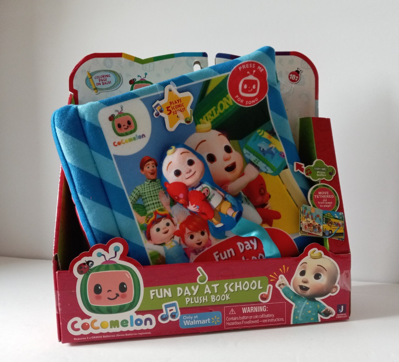 Cocomelon JJ Musical Plush Cloth Book for Kids Fun Day At School Baby Toy  