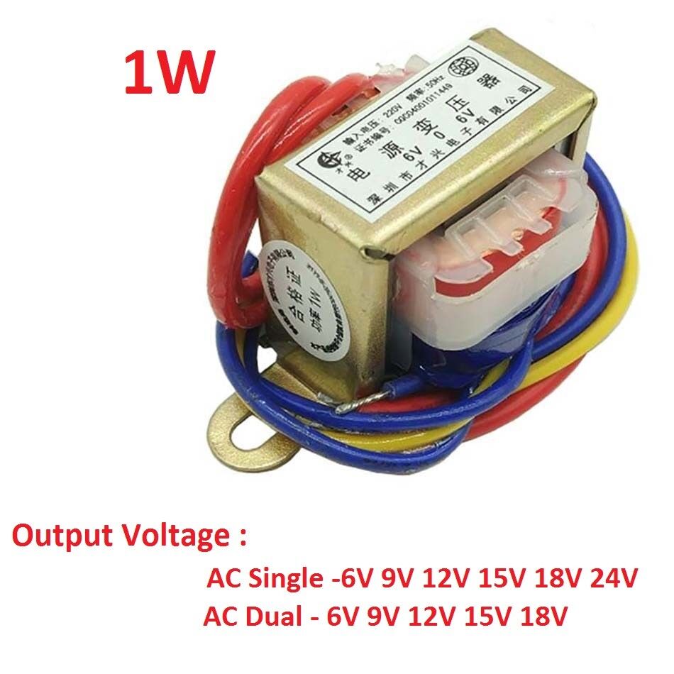 AC to AC Power Transformer, 220V 50Hz Input AC 24V Output 2W Rated EI  Single Phase Transformer for Lighting Power Supplies, Audio Equipment (24V)