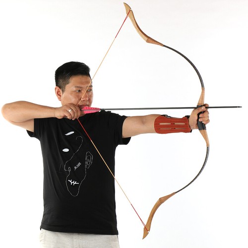 53" Archery Recurve Bow Mongolian Traditional Longbow 30-55lb Hunting 30-50lbs - Picture 8 of 27