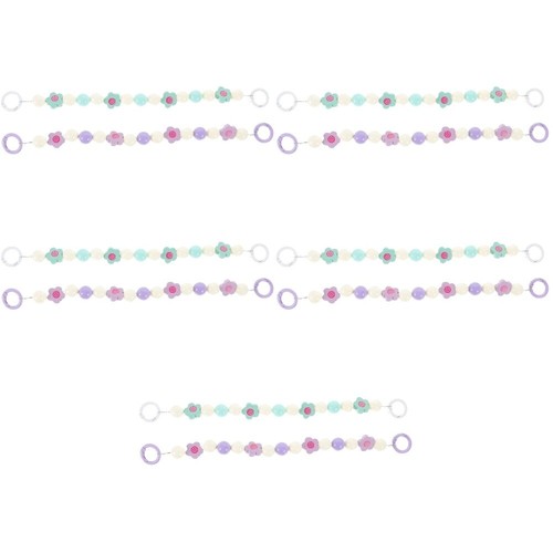 5 Pack Mobile Phone Chain Bracelet Beaded Charm Wood Accessories - Afbeelding 5 van 12