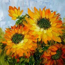 LMOP1486L 100% charmed hand painted sunflower flower oil painting canvas art