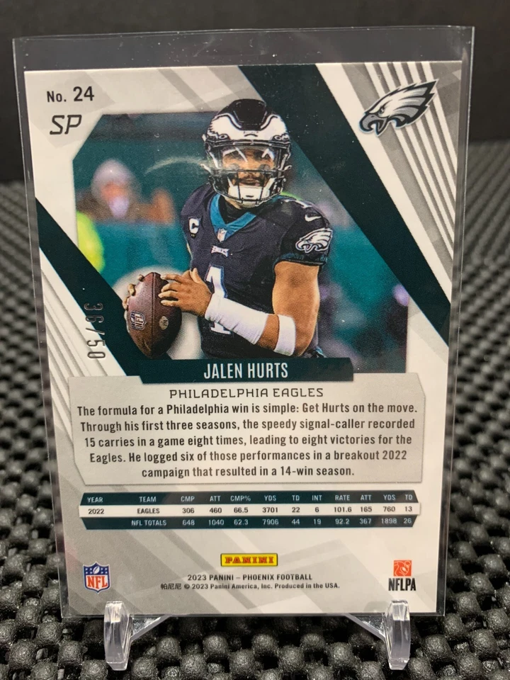 2023 Panini Phoenix JALEN HURTS Yellow /50 SP #24 Eagles - Image 2 of 2