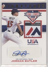 2017 USA Baseball Stars & Stripes Laundry Tag 7/8 Jordan Butler Patch Auto 0i76