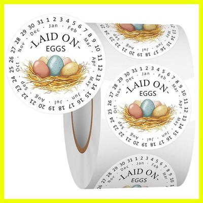 2 Inch Eggs Laid on Date Stickers-Egg Date Stickers for Cartons 500 Pcs Lable...