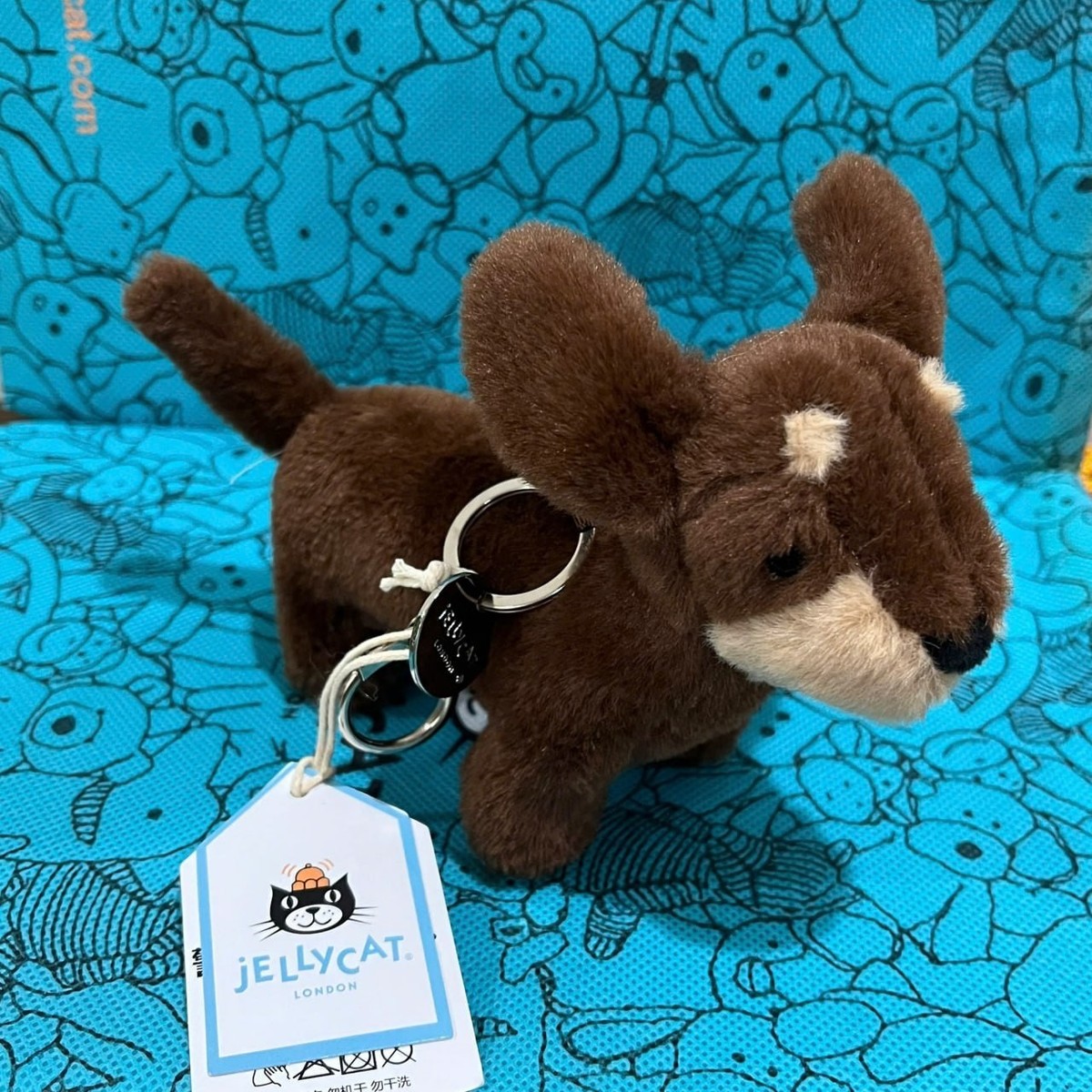 Jellycat Amuseable Otto Sausage Bag Charm Plush Keychain AUTHENTIC