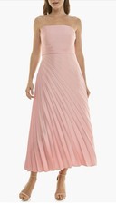 Nicole Miller Pleated Strapless Satin Cocktail Dress Sz:12 $169