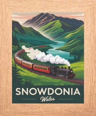 SNOWDONIA - WALES - URLAUB - REISEN - GERAHMTES BILD ODER EIN A4 DRUCK 606-O