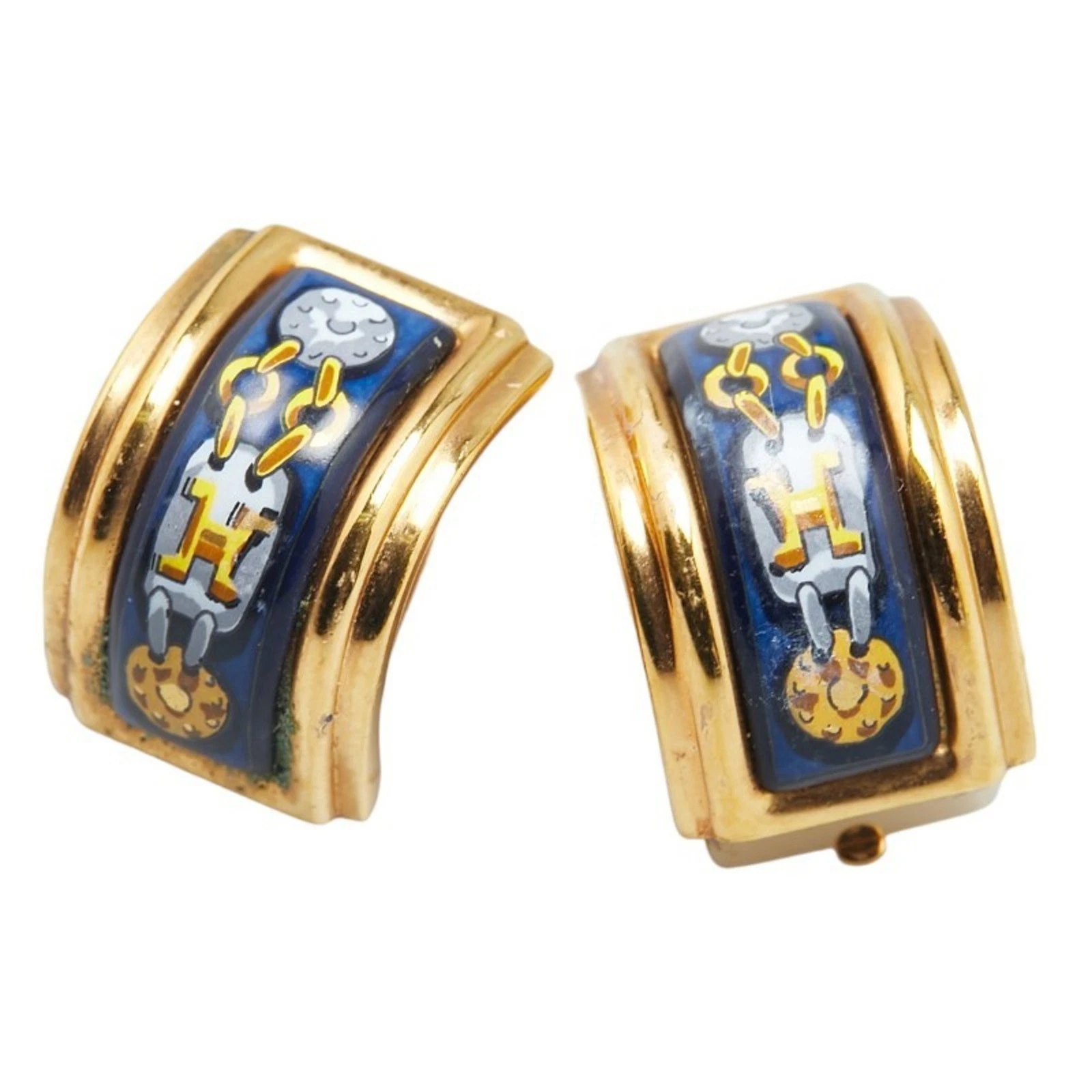 HERMÈS Hermes Orecchini Smaltati Cloisonné Oro Placcato Multicolore Donna H... GZl18qsa