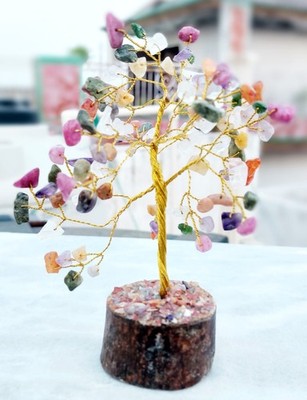 7 Chakra Kristall Baum 100 Steine Heilung Reiki Feng Shui Edelstein Bonsai Deko