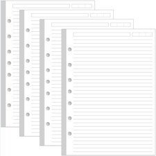 4-Pack Mini Binder Lined Filler Paper for 3 or 7 Ring Binders - 400 Sheets/800