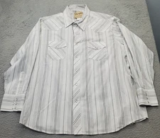 Wrangler Western Shirt Mens 2XL Multi Striped Long Sleeve Collared Pearl Snap
