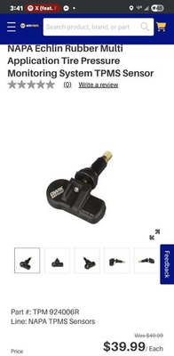 #ad Tire Pressure Sensors $60.00