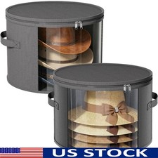 Extra Large Hat Storage Box 9 Hats Transparent Organizer Ideal Travel Closet New