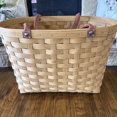 Longaberger 2004 Large Boardwalk Basket Leather Handles