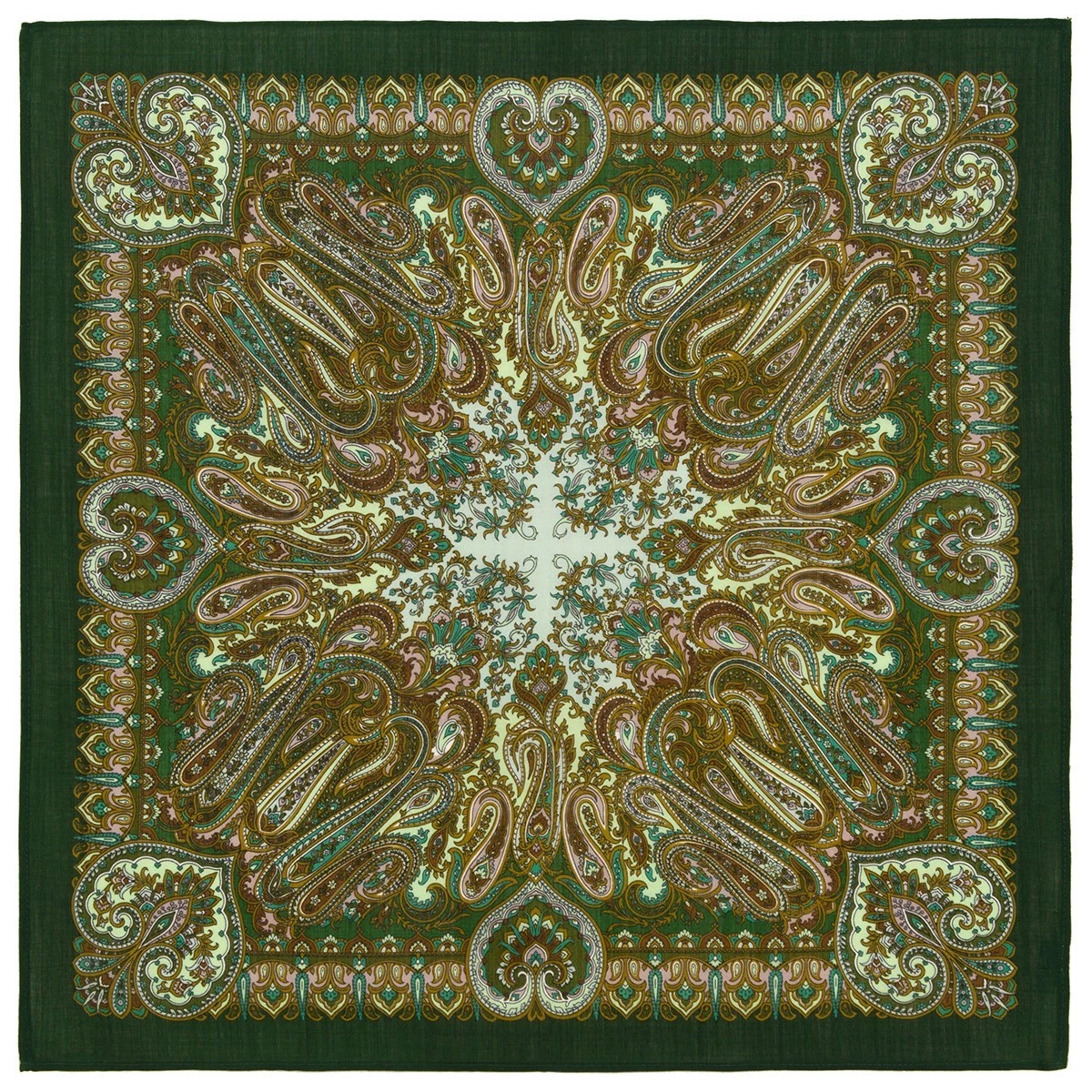 Pavlovo Posad Woolen shawl with a sprinkle (overlock) "Maslenitsa festivities"