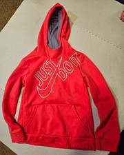 Nike Dri-FIT Girls Hot Pink Pullover Fleece Hoodie L Long Sleeve Logo Pockets