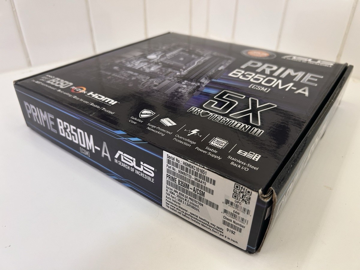 ASUS　PRIME B350M-A　AM4 ASUS PRIME B350M-A/CSM Desktop Motherboard - AMD B350