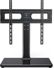 Universal Height Adjustable TV Stand for 32-65 Inch 4K TVs - Tempered Glass Base