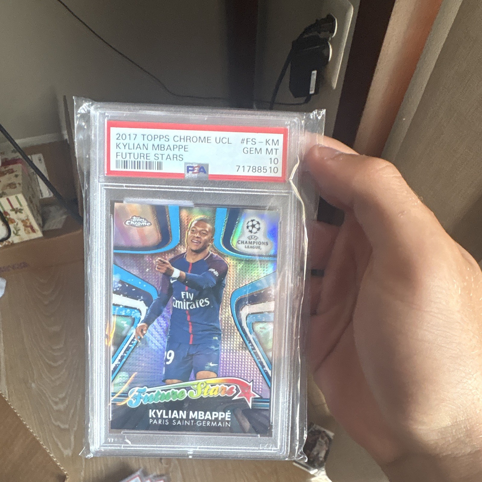 Topps 2017 Chrome UCL Future Stars Kylian Mbappé #FS-KM PSA 10