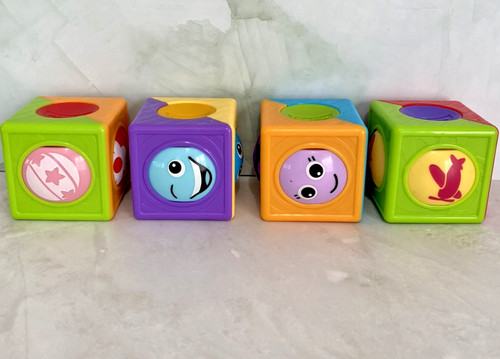 Fisher Price Roller Blocks Building Block Baby Toddler Sensory Learning Toy Set
